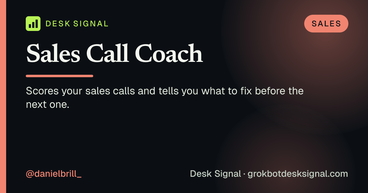 Sales Call Coach