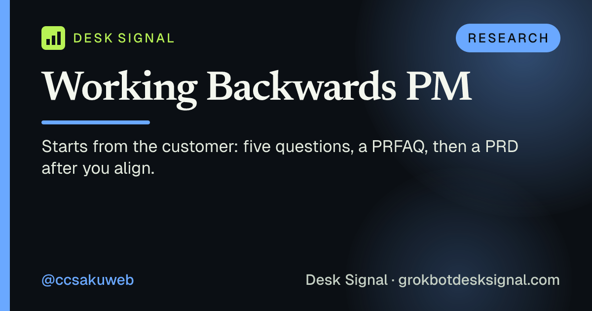 Working Backwards PM